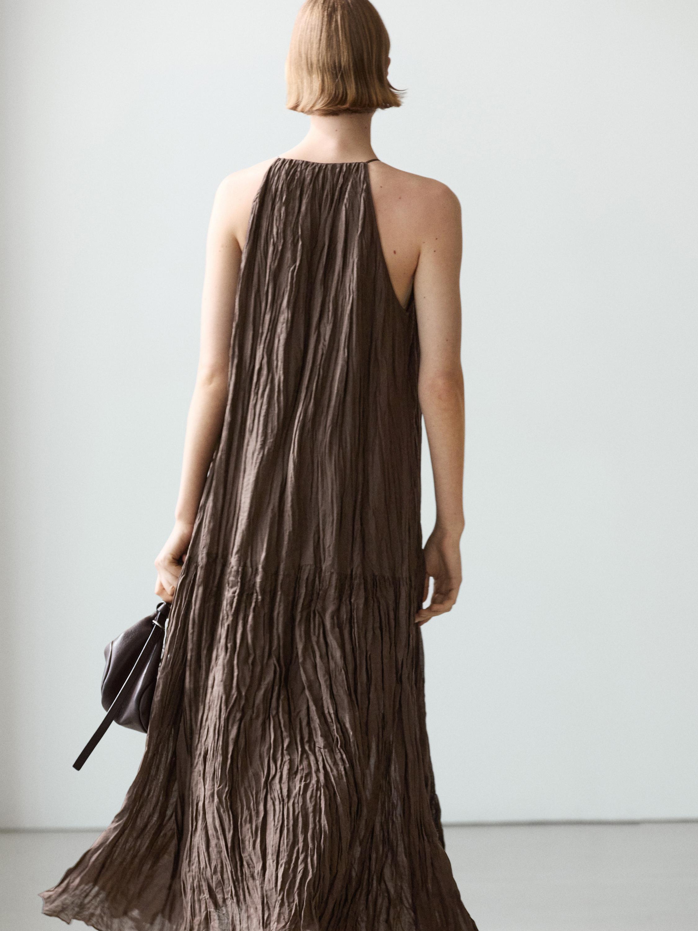 Flowing midi dress with button details